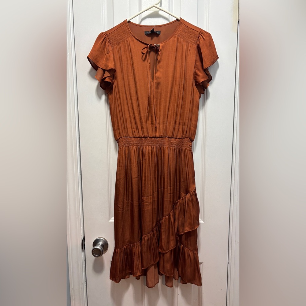 NWT Banana Republic Women's Rust Orange Silky Dress Size‎ 8